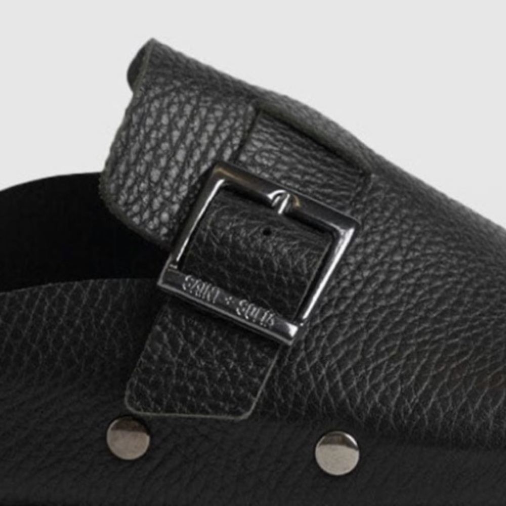 Saint + Sofia Silver Studded Leather Black Clog - Picture 8 of 12